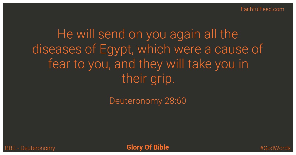 Deuteronomy 28:60 - Bbe