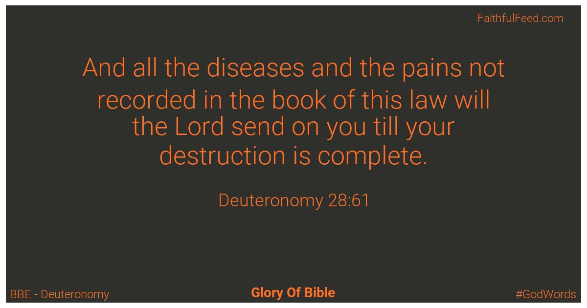 Deuteronomy 28:61 - Bbe