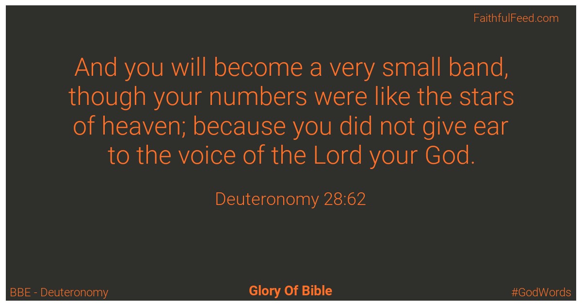 Deuteronomy 28:62 - Bbe