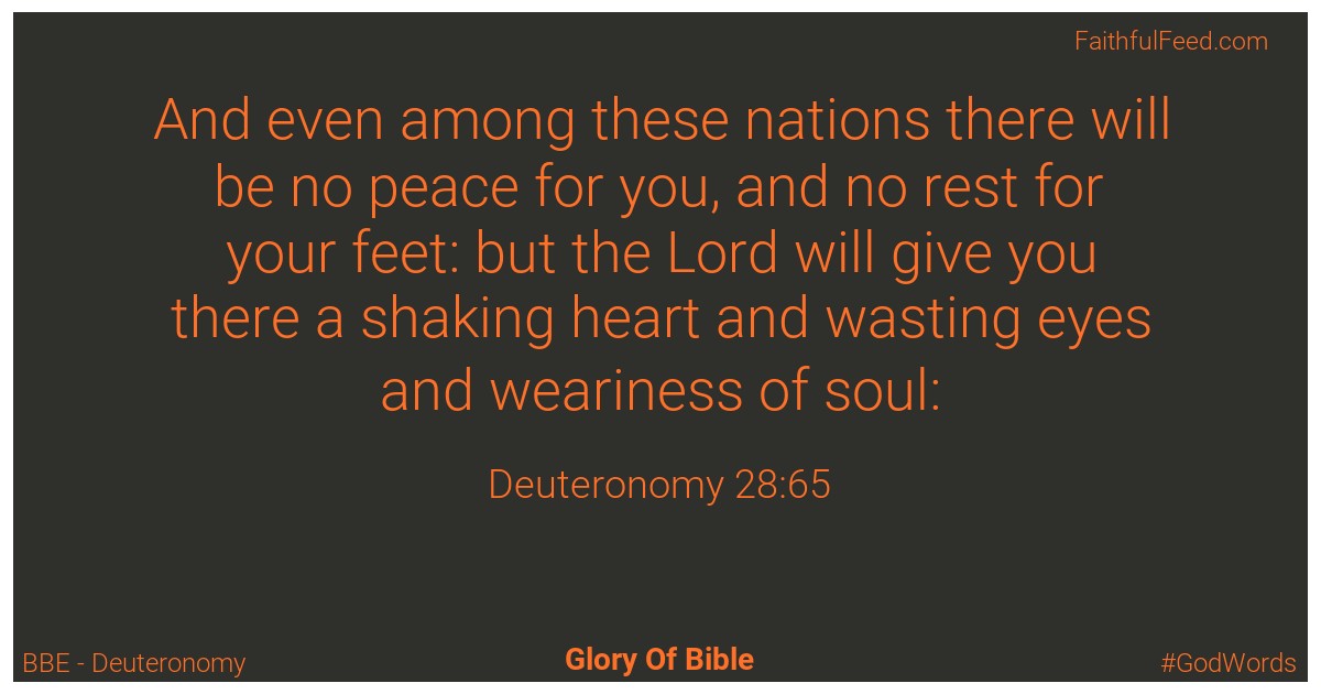 Deuteronomy 28:65 - Bbe