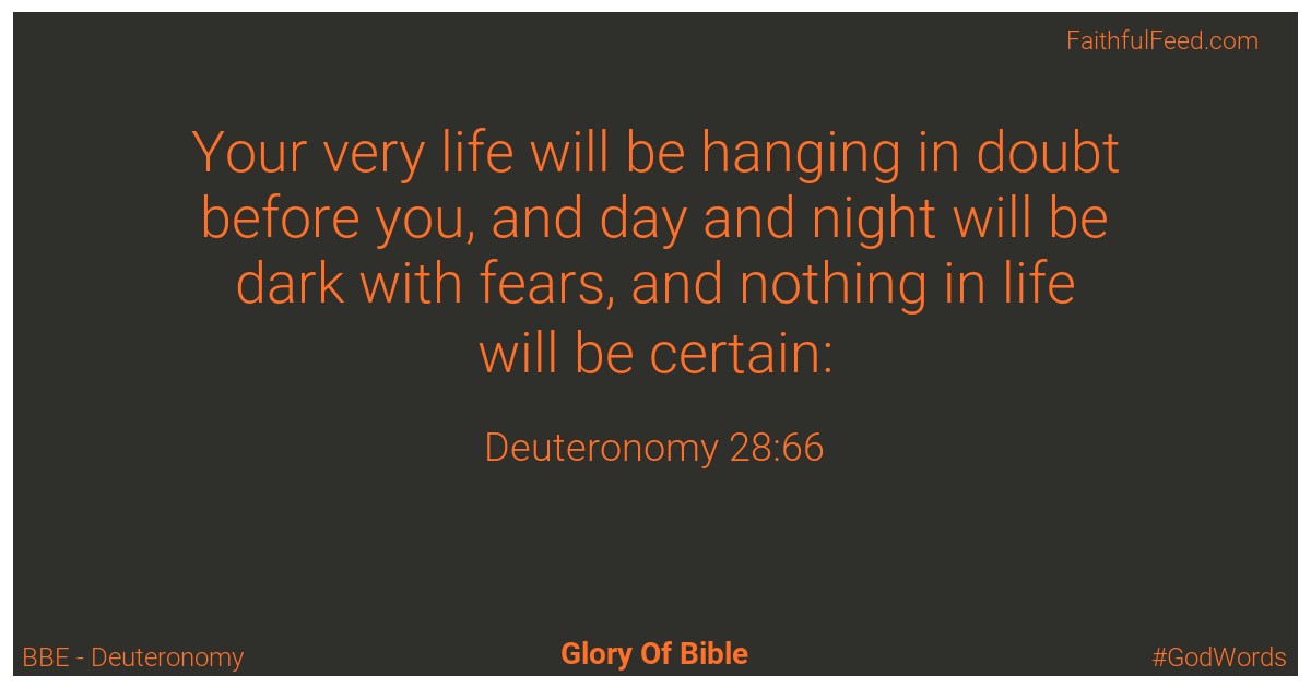 Deuteronomy 28:66 - Bbe