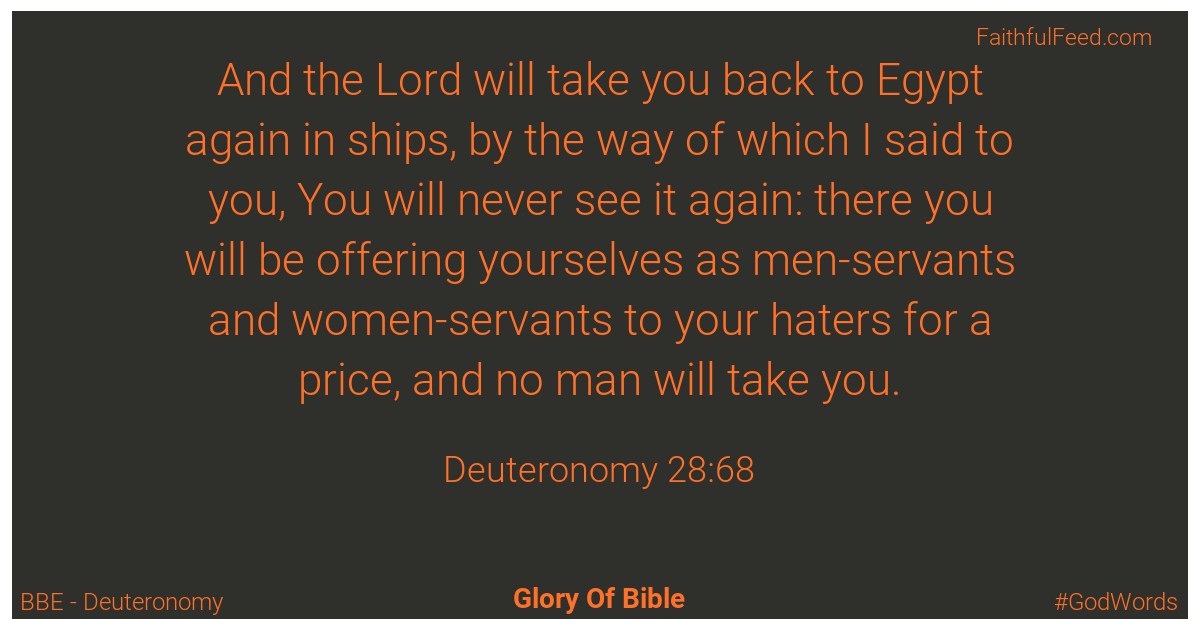 Deuteronomy 28:68 - Bbe