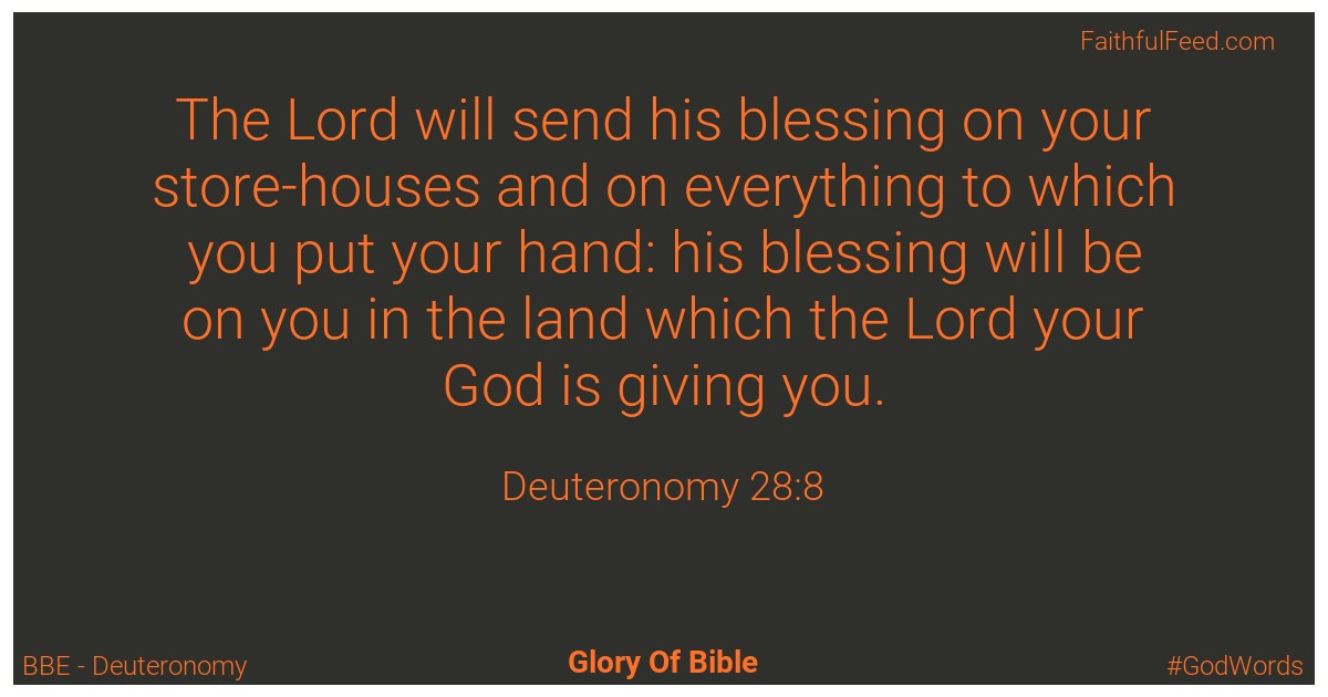 Deuteronomy 28:8 - Bbe