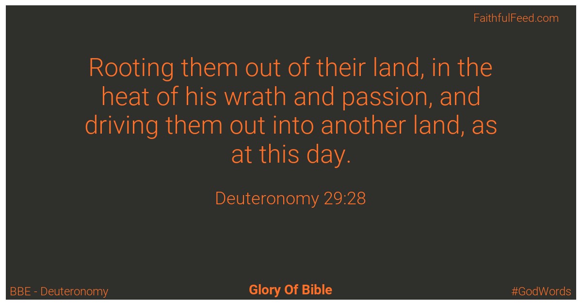 Deuteronomy 29:28 - Bbe