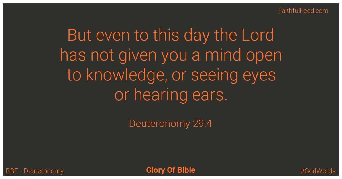 Deuteronomy 29:4 - Bbe