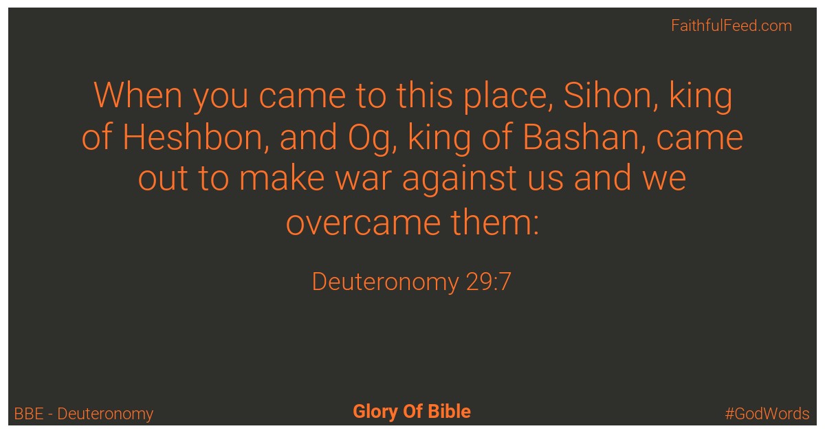 Deuteronomy 29:7 - Bbe