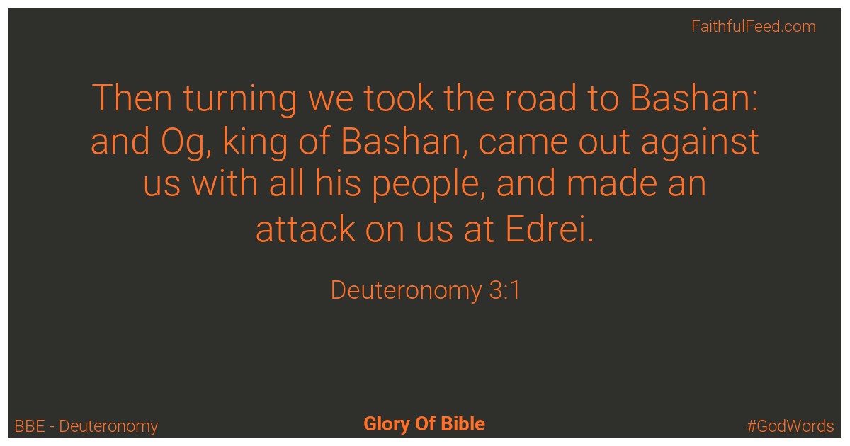 Deuteronomy 3:1 - Bbe