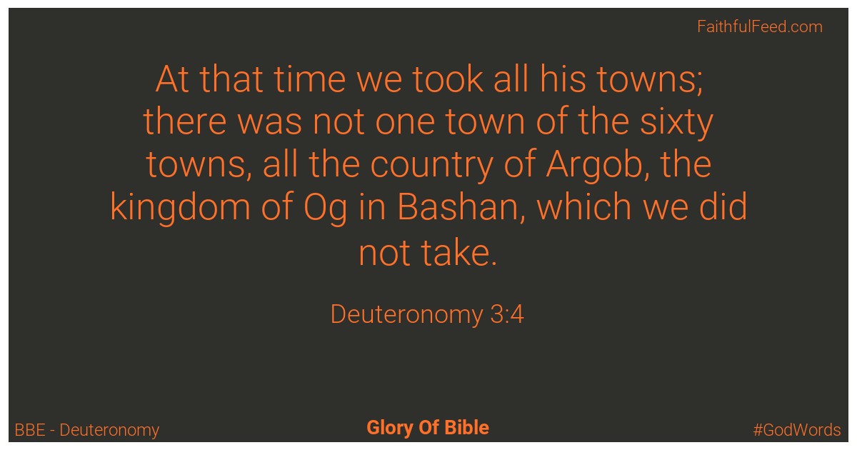 Deuteronomy 3:4 - Bbe