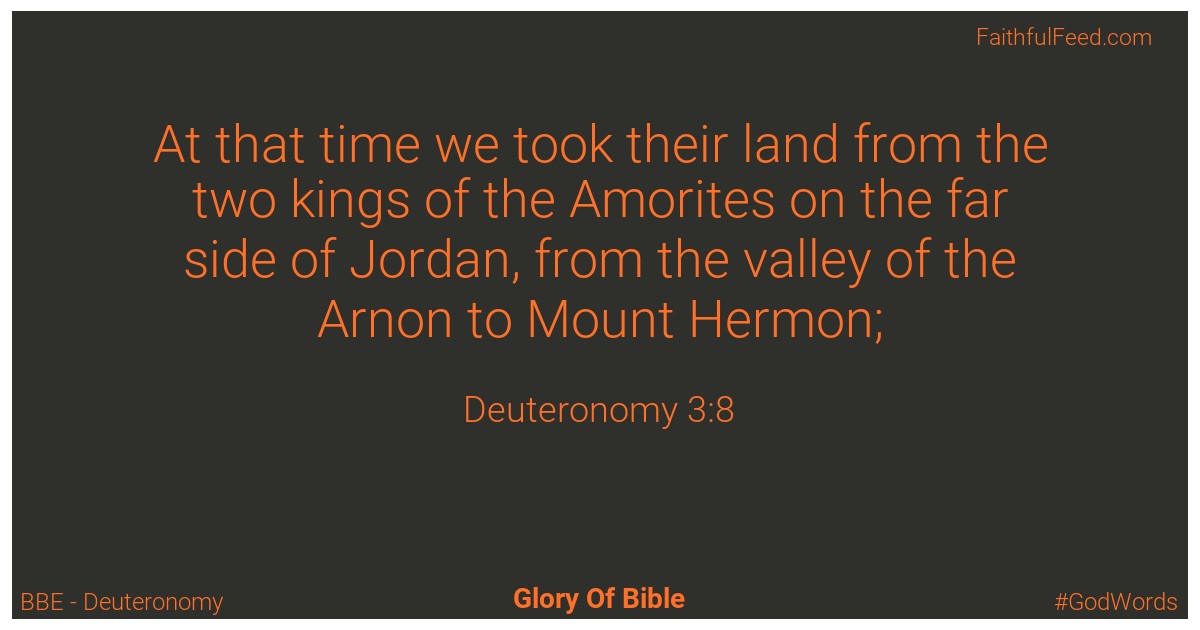 Deuteronomy 3:8 - Bbe