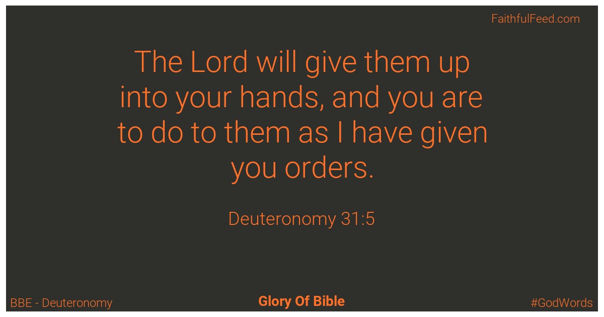 Deuteronomy 31:5 - Bbe