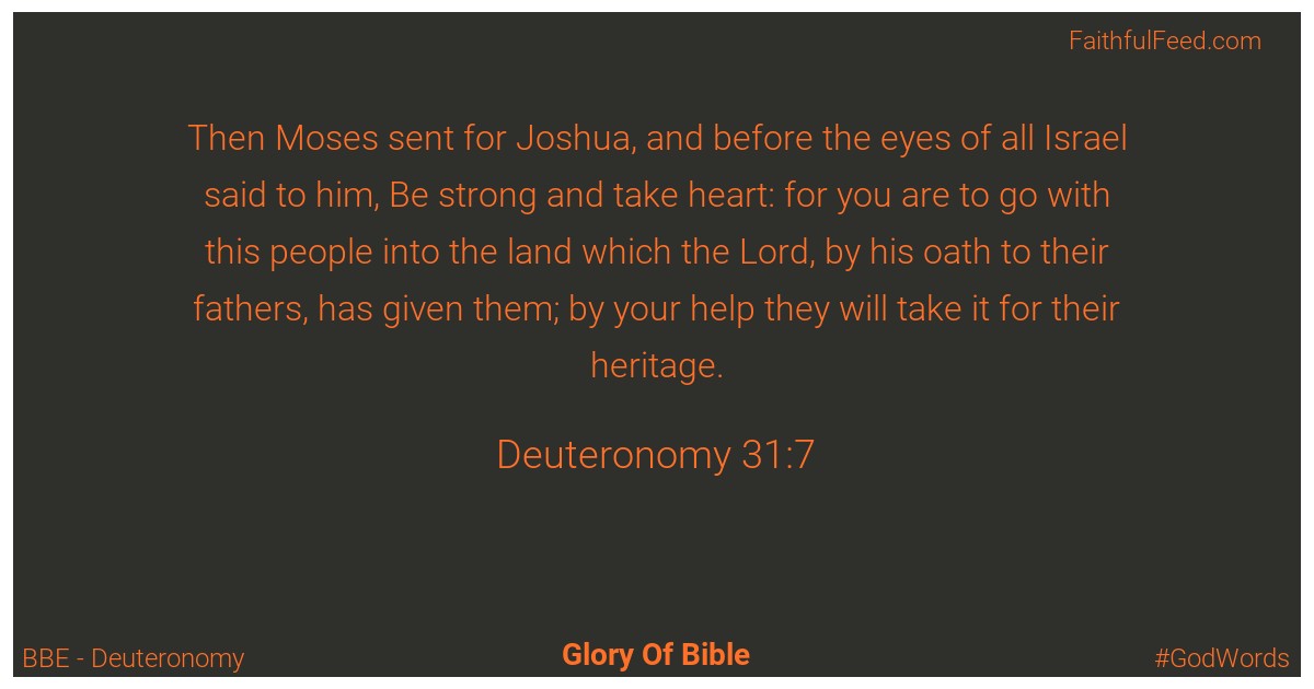 Deuteronomy 31:7 - Bbe