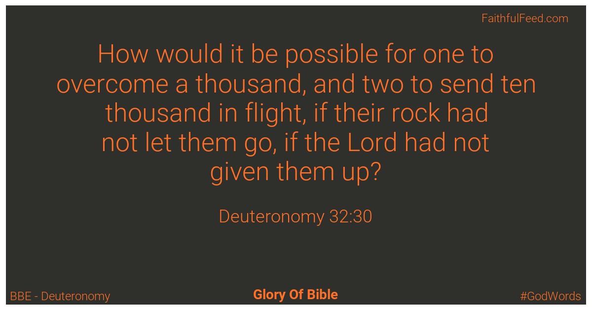 Deuteronomy 32:30 - Bbe