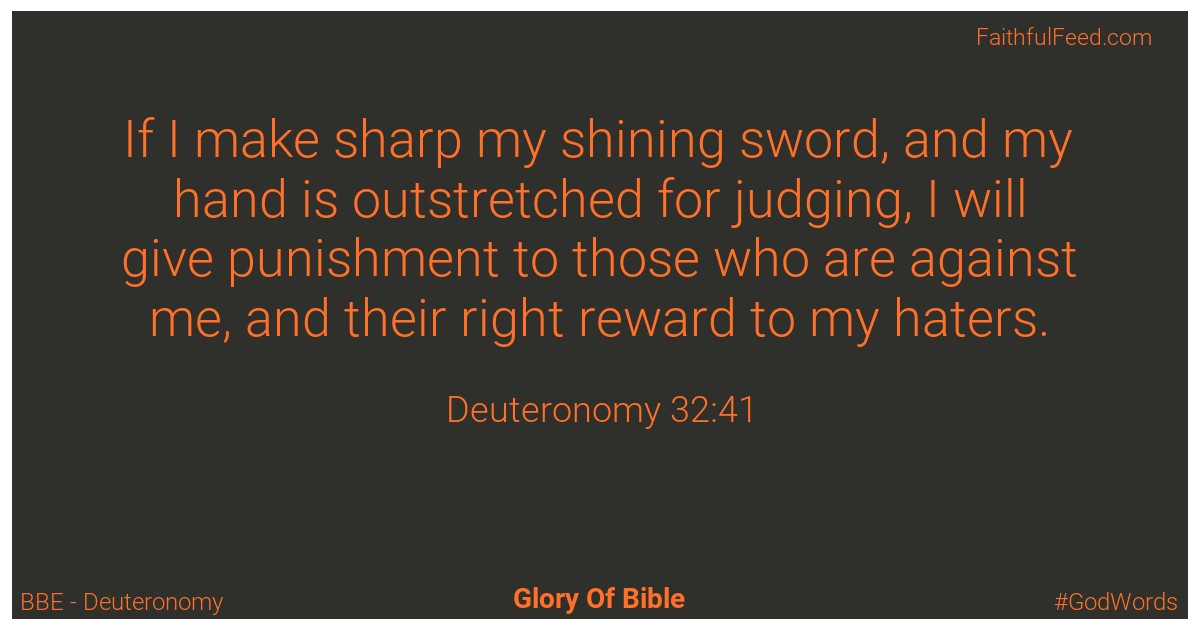 Deuteronomy 32:41 - Bbe