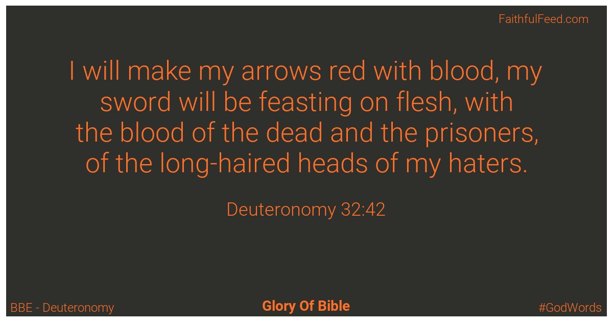 Deuteronomy 32:42 - Bbe