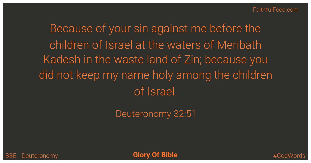 Deuteronomy 32:51 - Bbe