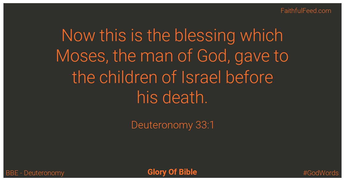 Deuteronomy 33:1 - Bbe