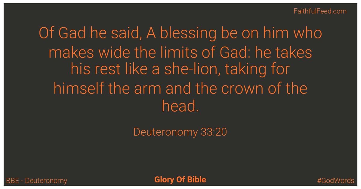 Deuteronomy 33:20 - Bbe