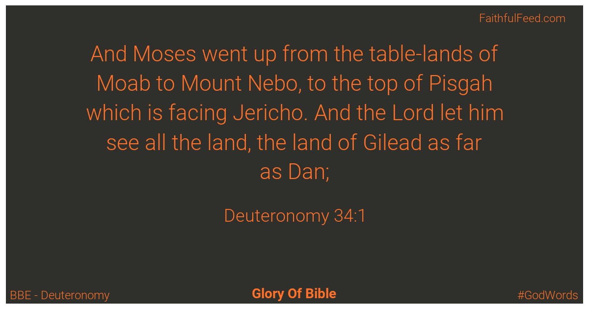 Deuteronomy 34:1 - Bbe