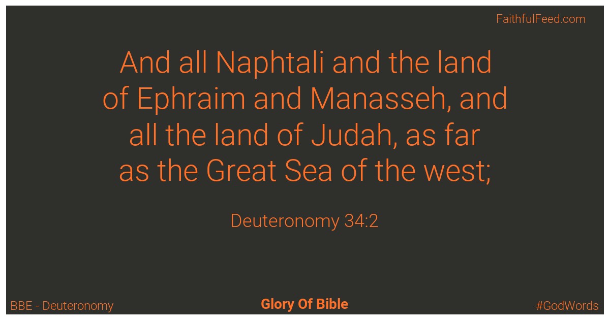 Deuteronomy 34:2 - Bbe
