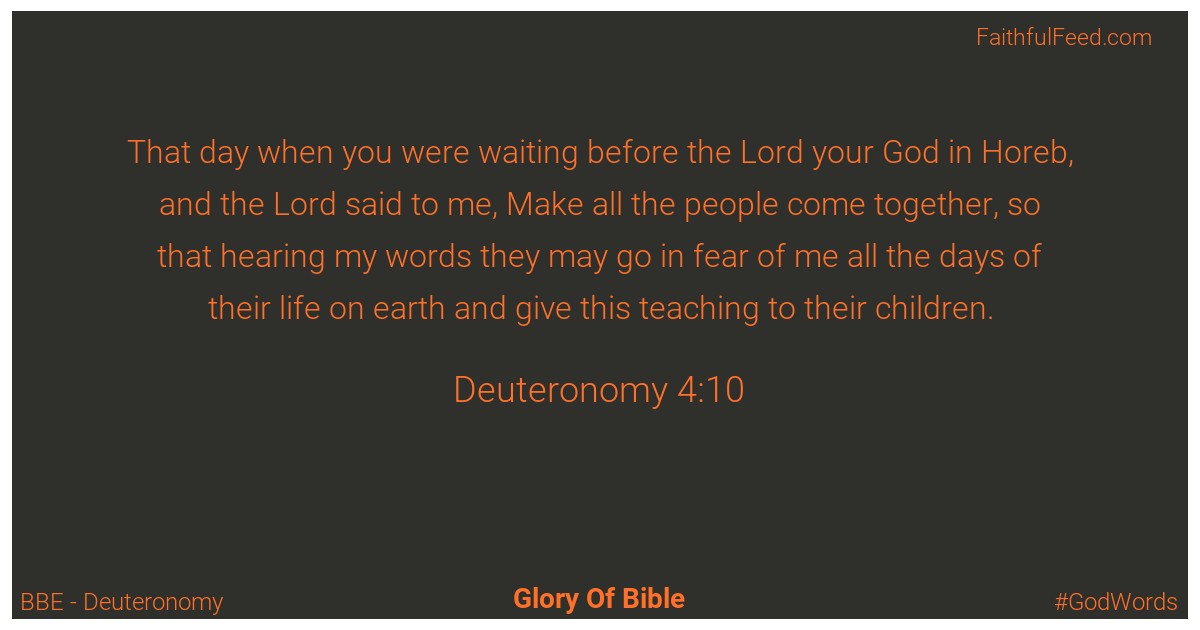 Deuteronomy 4:10 - Bbe