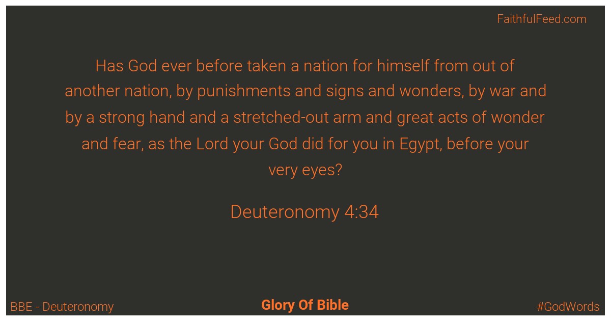 Deuteronomy 4:34 - Bbe