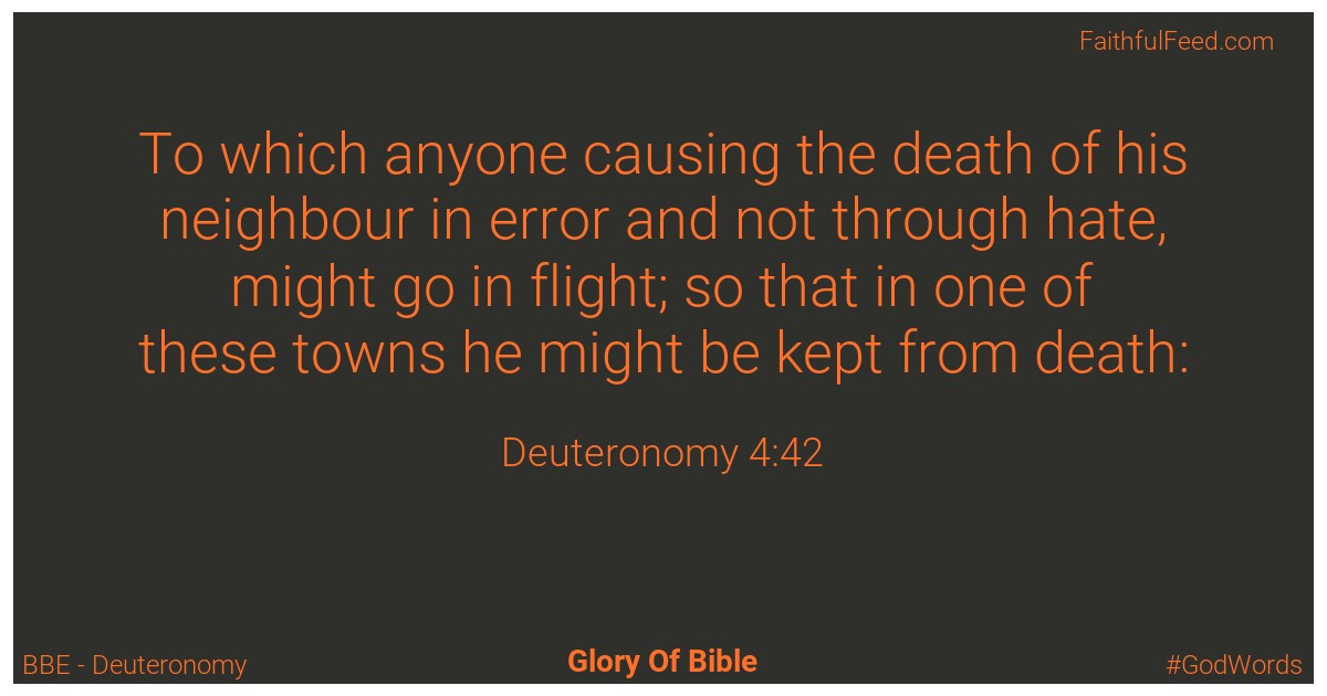 Deuteronomy 4:42 - Bbe