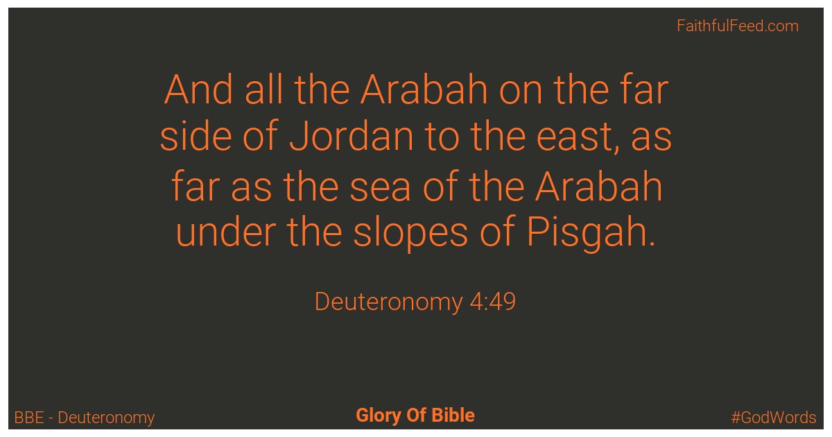 Deuteronomy 4:49 - Bbe