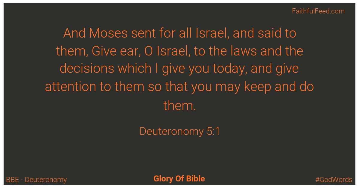 Deuteronomy 5:1 - Bbe