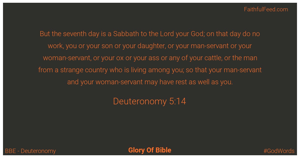 Deuteronomy 5:14 - Bbe