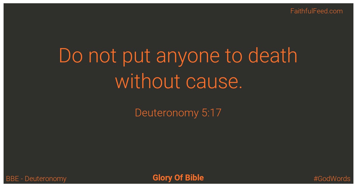 Deuteronomy 5:17 - Bbe