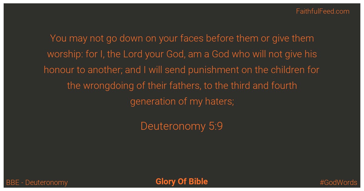 Deuteronomy 5:9 - Bbe