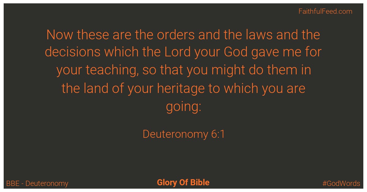 Deuteronomy 6:1 - Bbe