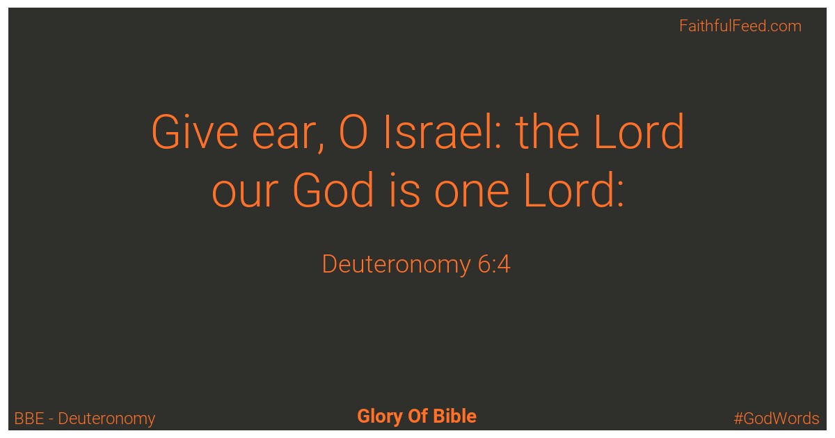 Deuteronomy 6:4 - Bbe