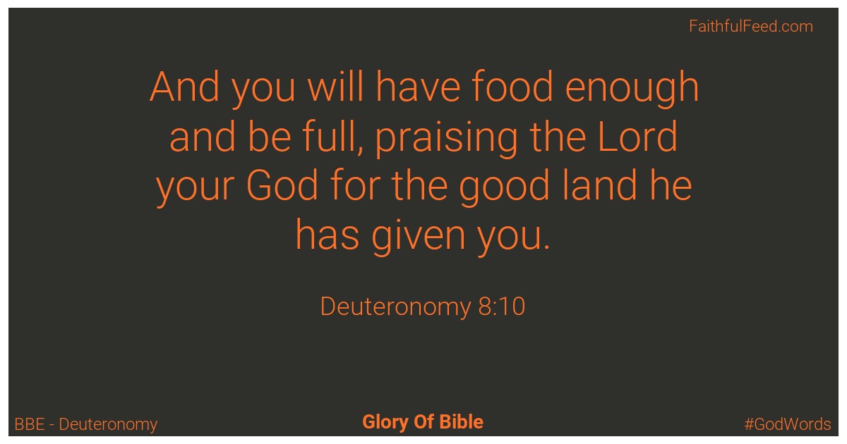 Deuteronomy 8:10 - Bbe