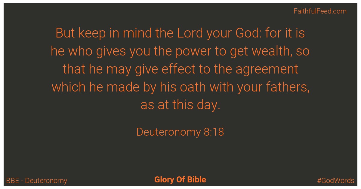 Deuteronomy 8:18 - Bbe