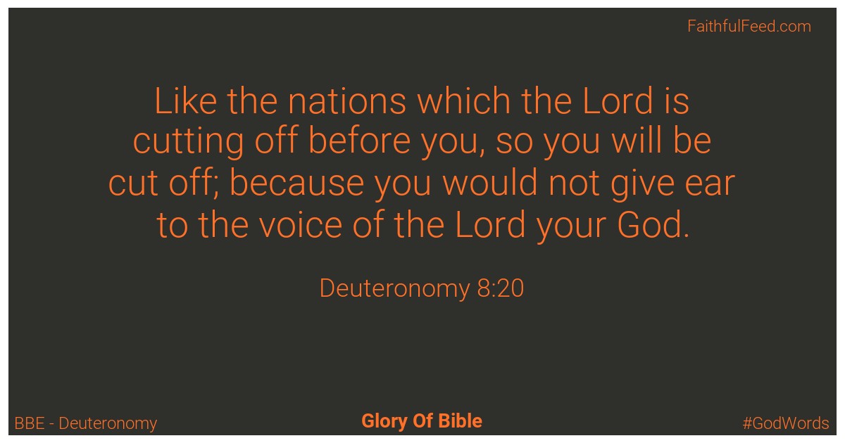 Deuteronomy 8:20 - Bbe