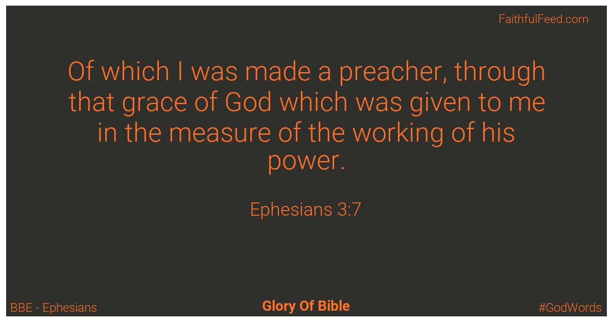 Ephesians 3:7 - Bbe