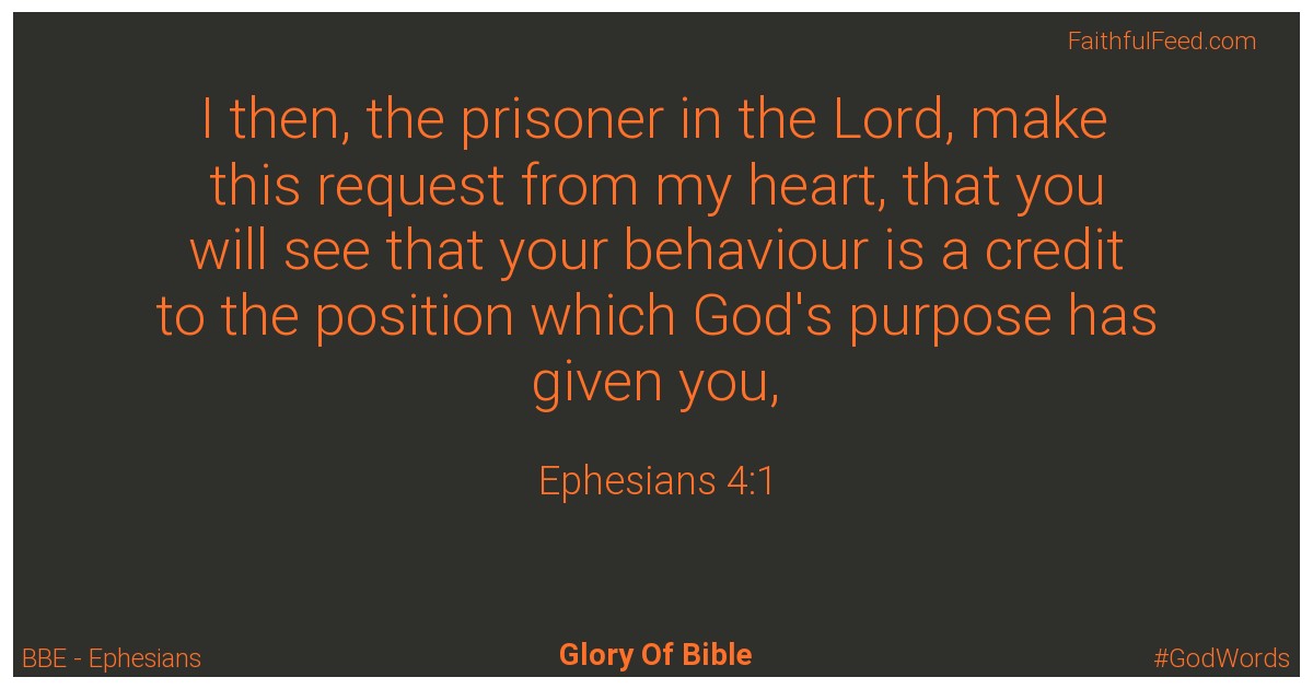 Ephesians 4:1 - Bbe