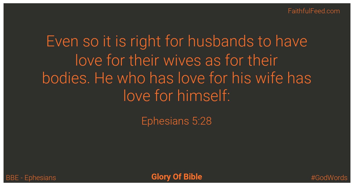 Ephesians 5:28 - Bbe