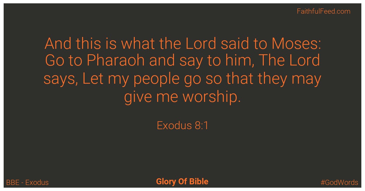 Exodus 8:1 - Bbe