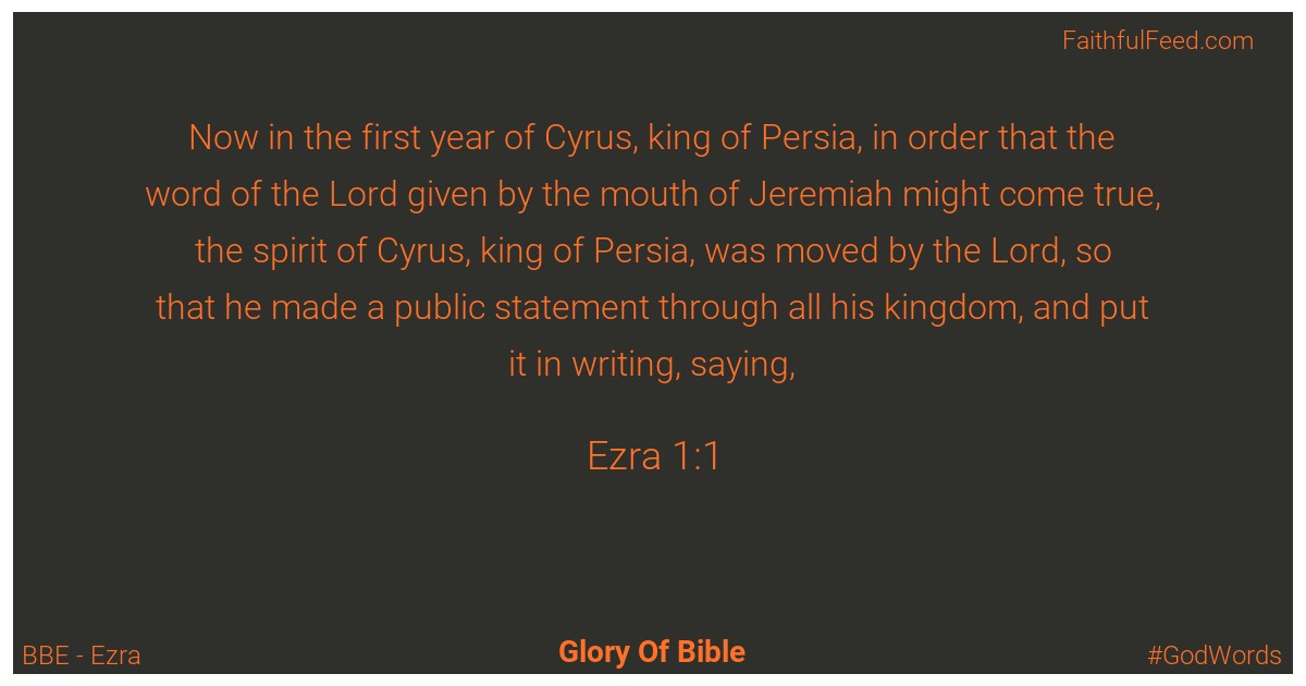 Ezra 1:1 - Bbe