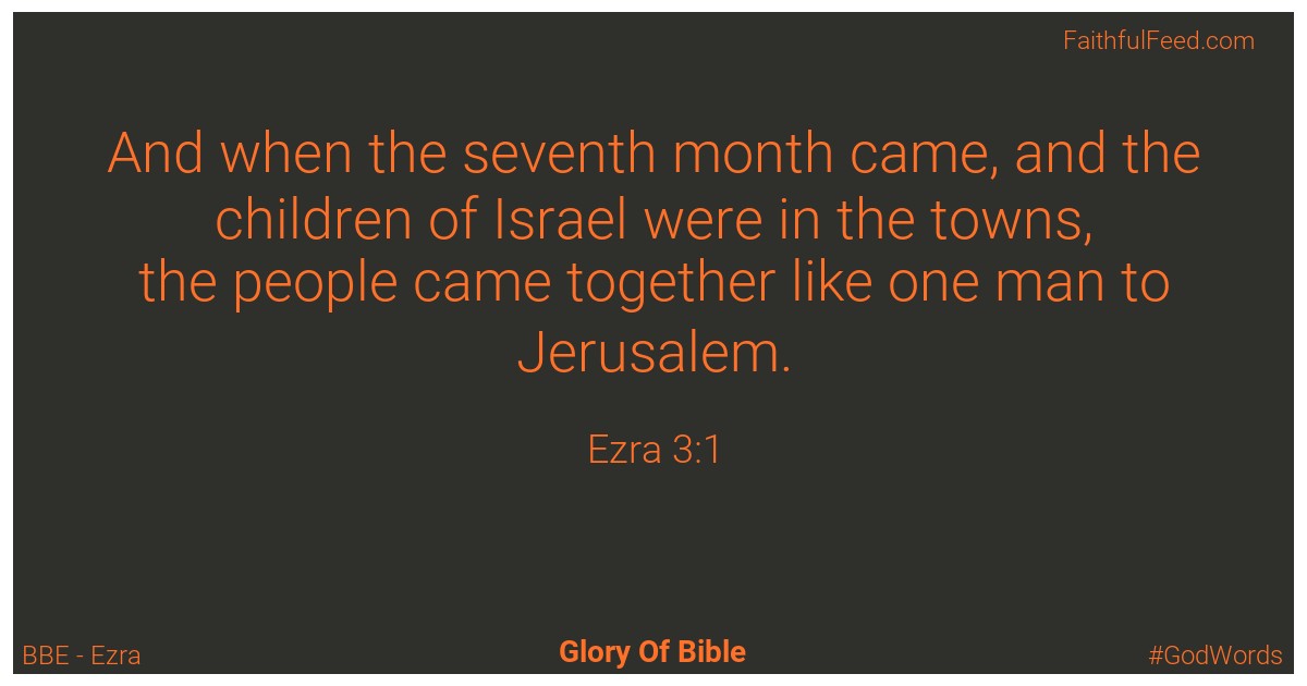 Ezra 3:1 - Bbe
