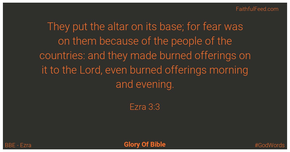 Ezra 3:3 - Bbe