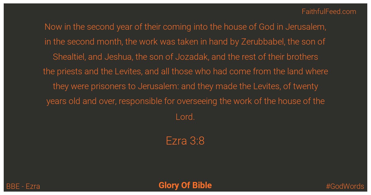 Ezra 3:8 - Bbe