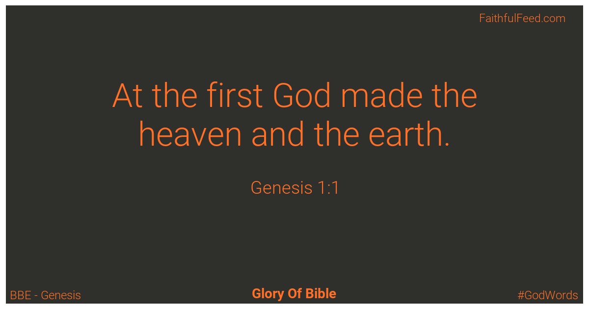 Genesis 1:1 - Bbe