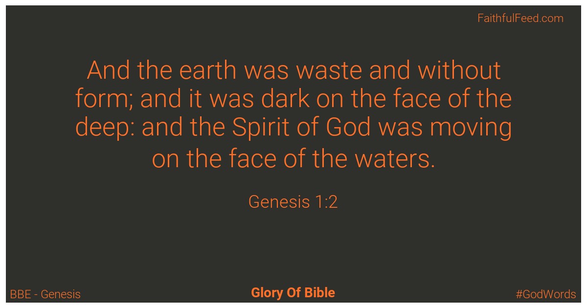Genesis 1:2 - Bbe