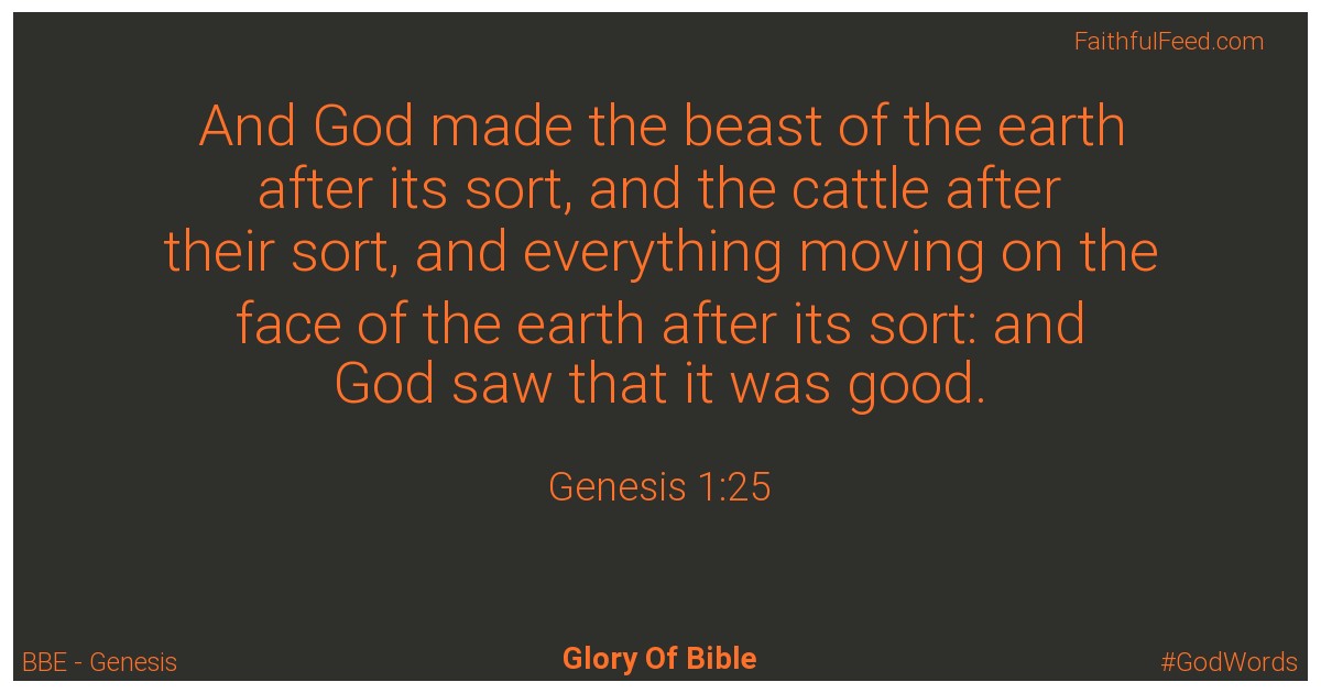 Genesis 1:25 - Bbe