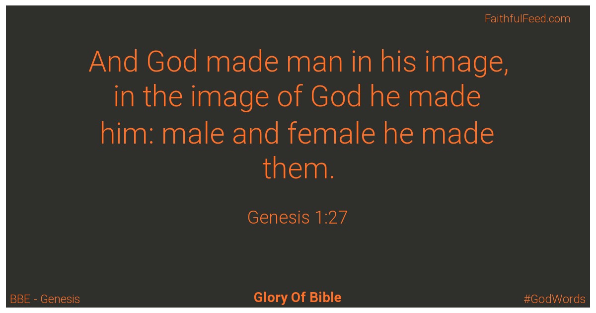 Genesis 1:27 - Bbe