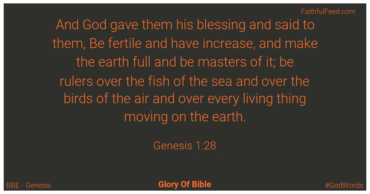 Genesis 1:28 - Bbe