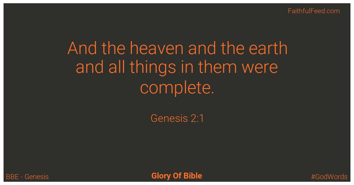 Genesis 2:1 - Bbe